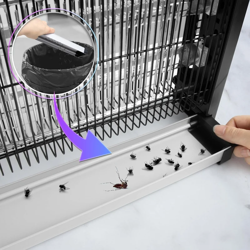 Duronic FK2X4 Elektrischer Fliegenfänger, Kleiner UV-Insektenvernichter | Zwei UV-Spektren, herausnehmbare Auffangschale und Aufhängekette, 8W energiesparende Insektenfalle für Küche und Zuhause