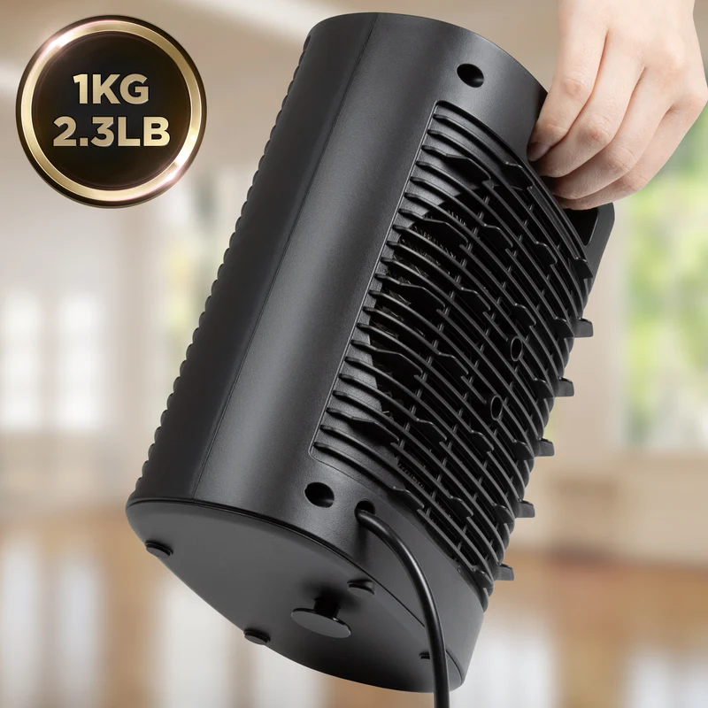 Duronic HV32 BK Heizlüfter, 2000 Watt Elektroheizung für Steckdose, kleine Mini Heizung als Fußwärmer, Elektroheizkörper mit 2 Stufen, Kaltfunktion