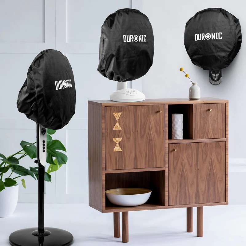 (FAN COVER ONLY) Duronic FAN COVER for 16 Inch & 12 Inch Fans, Suitable for Pedestal Fans and Desktop Fans, Wipe Clean Dust Cover for Electric Fans – black