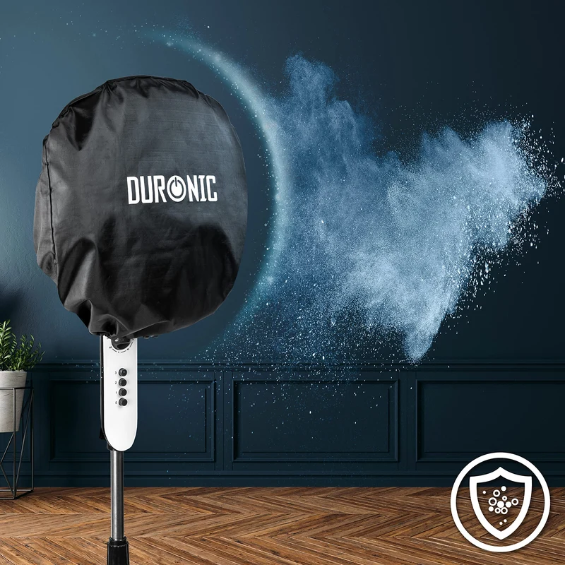 (FAN COVER ONLY) Duronic FAN COVER for 16 Inch & 12 Inch Fans, Suitable for Pedestal Fans and Desktop Fans, Wipe Clean Dust Cover for Electric Fans – black