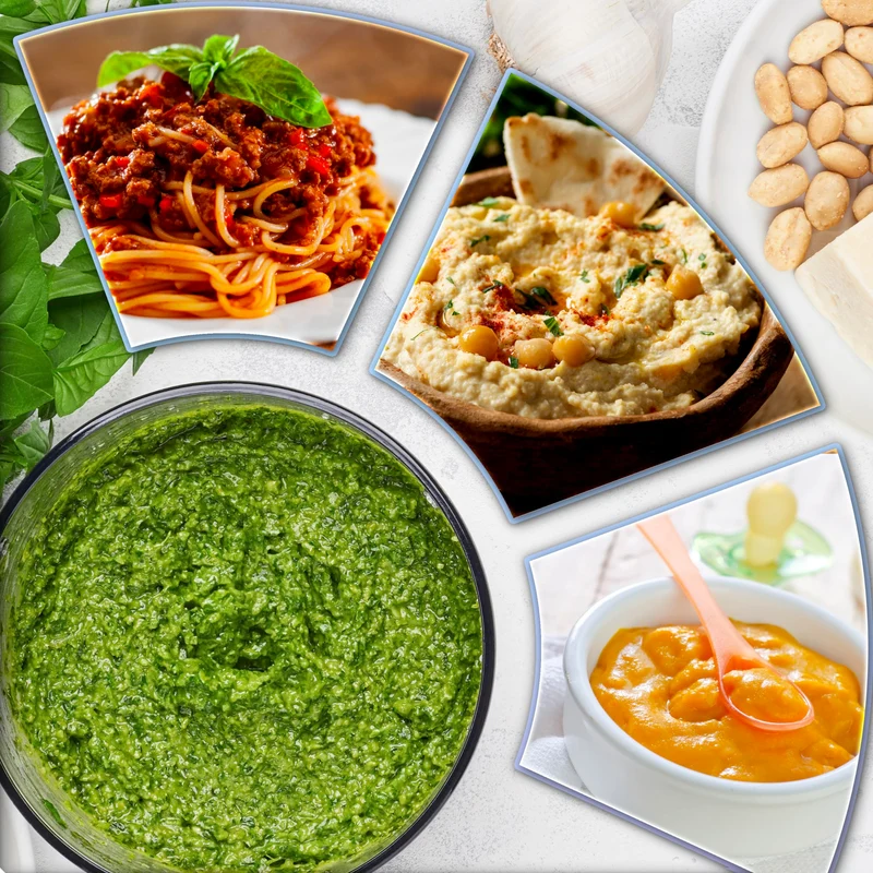 Duronic Mini Chopper CH57 WE Mini Food Processor 500W White Vegetable Choppers 2 x 700ml Blender Bowl with Lid Garlic Chopper with Quad Stainless Steel Blades for Dips Sauces Vegetable Meat Mincer