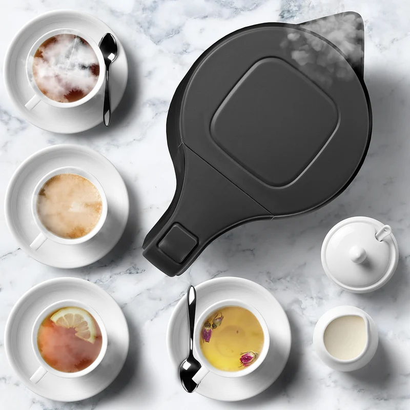 Duronic Electric Kettle EK17 BK Cordless Kettles Hot Water Boiler Electrical Heating with Fast Boil Dry Protection Quiet Electronic Kitchen Kettle for Boiling Water Tea Coffee Hot Chocolate Soup - Black