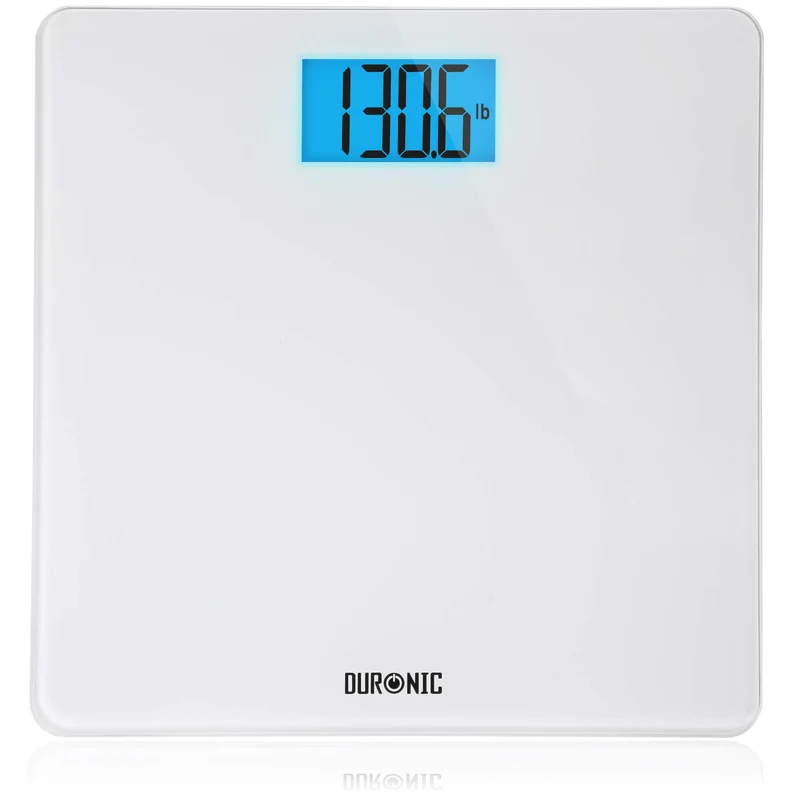 Duronic Digital Bathroom Scales BS403 Accurate Weighing Scales with High Precision Sensors 180kg Body Weight Scale Battery Powered Fitness Scale with LED for Weightloss, Health