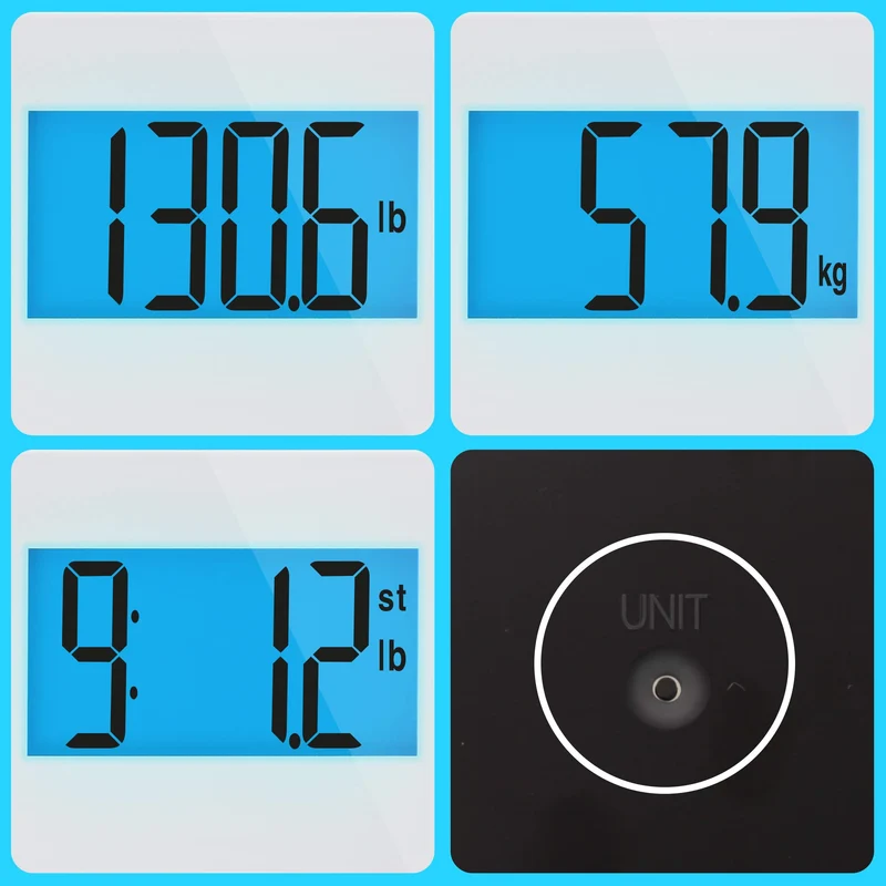 Duronic Digital Bathroom Scales BS403 Accurate Weighing Scales with High Precision Sensors 180kg Body Weight Scale Battery Powered Fitness Scale with LED for Weightloss, Health