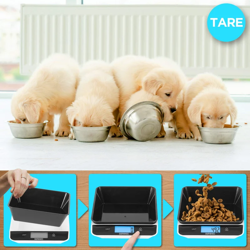 Duronic Digital Kitchen Scales KS100 BK Electronic Kitchen Scale with Bowl Measuring Weighing Scale Black Baking Scale for Cooking Baking Mail Pet Food Measurement Baker Weight Scale, Tare LCD Display