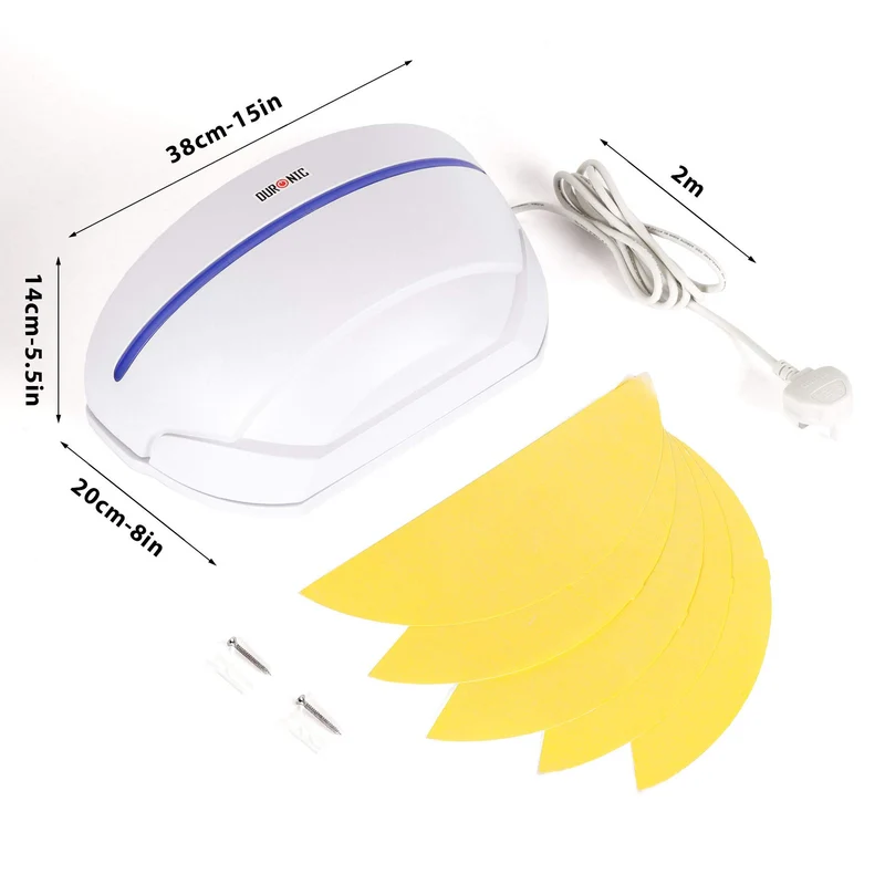 Duronic Electric Fly Catcher Sconce FKWS18 UV Lamp Electronic Fruit Fly Killer Bug Catcher, Wall Mount Sticky Trap for Flies Gnats Mosquito Flying Insects
