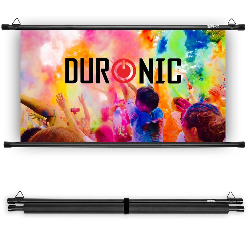 Duronic Bar Projector Screen BPS60 / 169 Wall Mountable 60” Projection Screens for Home Office School Matte White Movie Screen with 16:9 Aspect Ratio for Movie Nights Home Cinemas Office Presentations