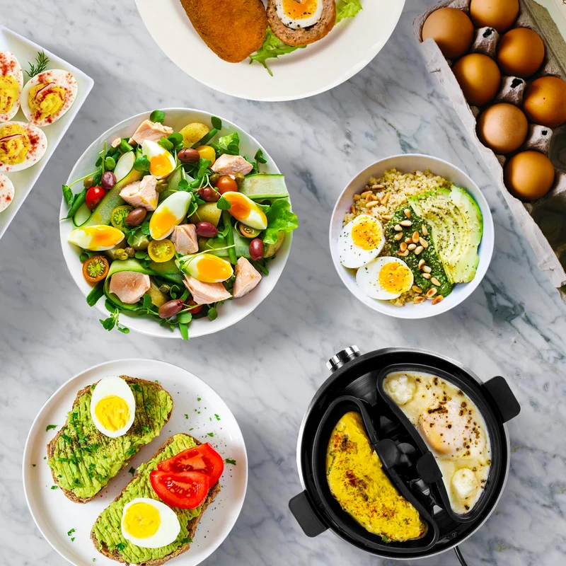Duronic Electric Egg Boiler EB40 BK Steamer for Eggs 400W Automatic Egg Boiler Electronic Omelette Maker Poacher for 7 Soft, Medium & Hard Boiled Eggs