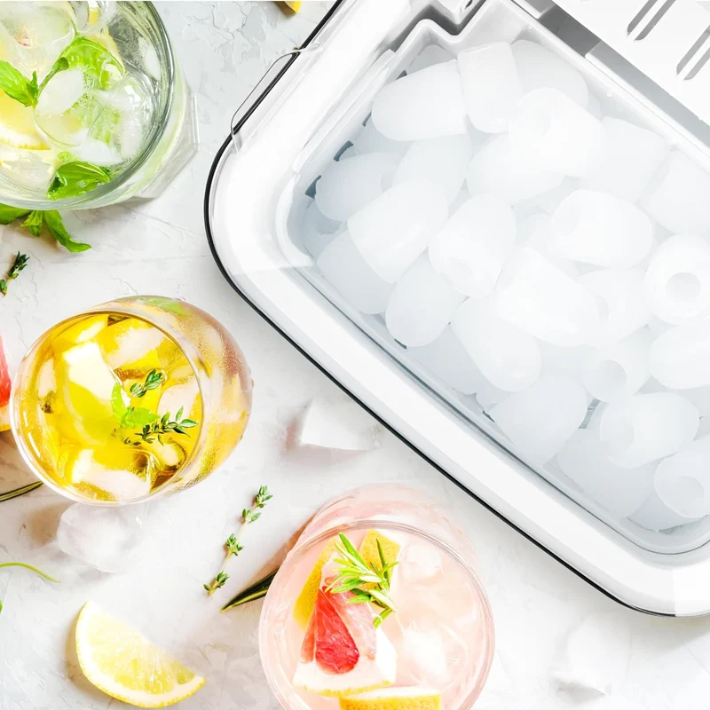 Duronic ICM12 BK Automatische Eiswürfelmaschine | 8 Eiswürfel in 6 - 8 min | 1 L Wassertank | Bis zu 12 kg pro 24 Stunden | Leiser Kompressor bis 54dB | Eismaschine 120W | 1 kg Eis Eiswürfelbereiter