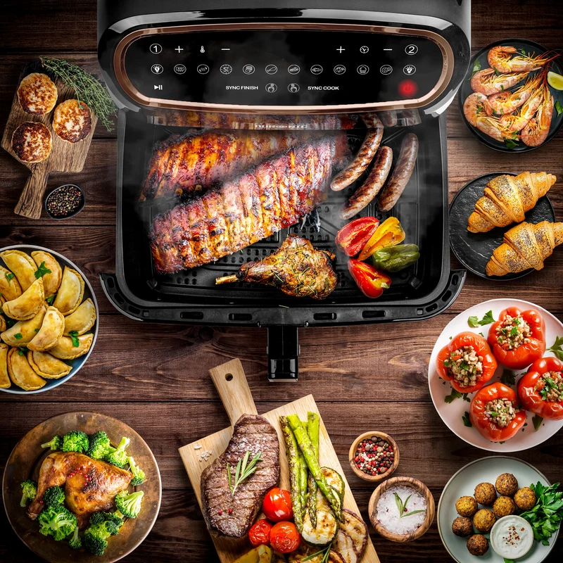 Duronic AFD1 BG Heißluftfritteuse Ersatzkorb, 10 Liter Volumen, Großer Frittierkorb für Duronic AF24 Fritteuse, Portion für die ganze Familie, Frittieren ohne Öl, Zubehör für Air Fryer