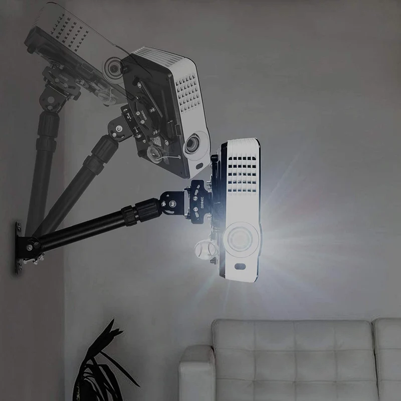 Duronic PB04XL Projector Mount | Projector Ceiling & Wall Mount | Multi-Fit Projector Bracket | Bracket for Video Projector | Rotatable and Swivelling | Home Cinema | Load Capacity up to 13.6 kg | 360° Rotation