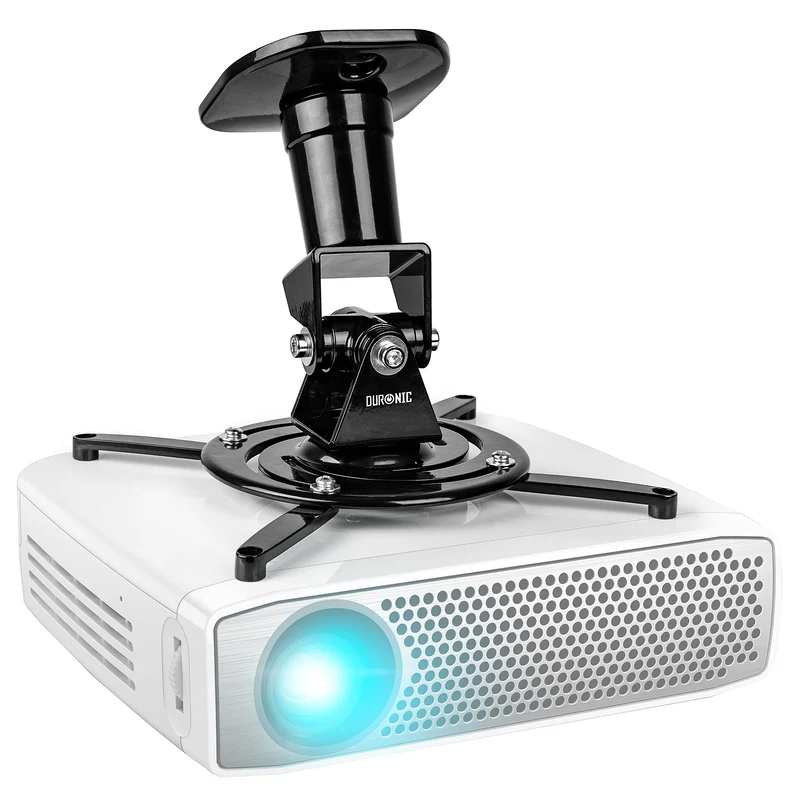 Duronic Projector Mount PB03XB | Bracket Fixing for Ceiling | 13.6kg Capacity | Multi-Fit Projector Bracket | Heavy Duty | Fittings Included | Rotate 306 °, Swivel 40 °, Tilt 60° for Easy Projection Set-Up