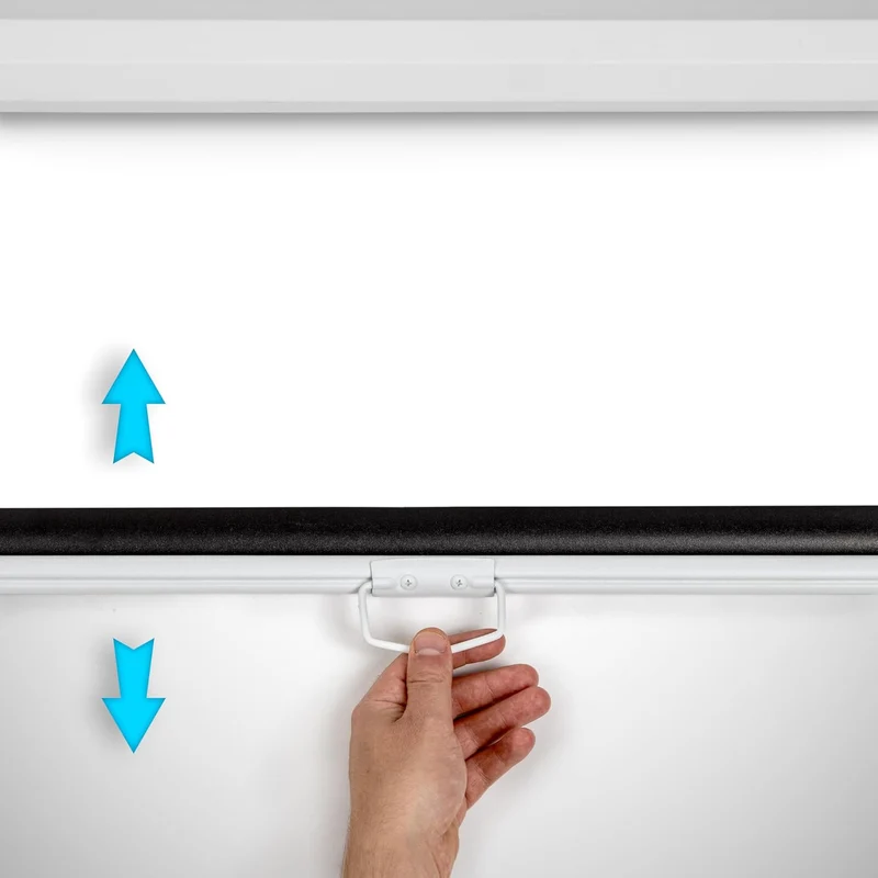Duronic MPS60 16:9 WE Beamer Leinwand | 60 Zoll Projektor Leinwand | 16:9 Heimkino | Gain +1 Rolloleinwand für Wand- oder Deckenmontage | 4K UHD, 3D, Full HD 1080p | Kompakte Projektionsleinwand Weiß