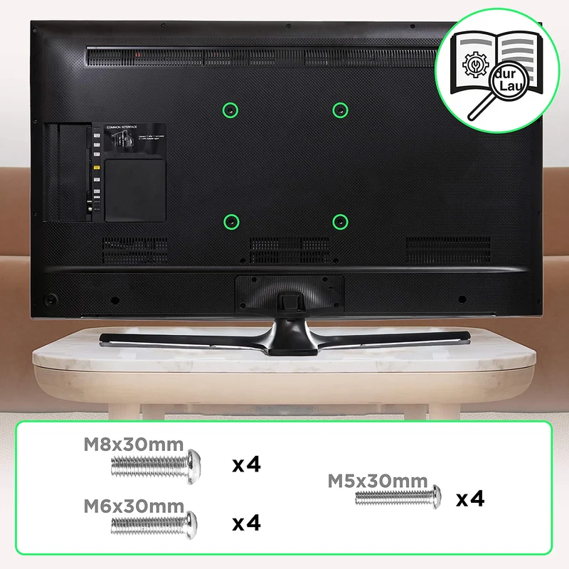 Duronic TVB123M Wandhalterung | Fernseher bis 60" Zoll | 40 kg Belastbarkeit | VESA 600 x 400, 400 x 400 | Neigbar TV Halterung | Plasma LED OLED LCD Fernsehhalterung | Monitor Flach und Curved