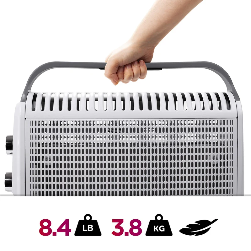 Duronic Electric Heater HV180 WE Oil Free Convection Heaters, Micathermic Panel Heaters, Portable Radiator with Mica Panels Convector Radiators for Heating Up Homes, Bedrooms, Offices & Garage Spaces