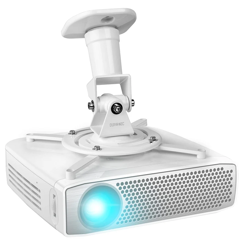 Duronic Projector Mount PB07XB | Bracket Fixing for Ceiling | 10kg Capacity | Multi-Fit Projector Bracket| Heavy Duty | Fittings Included | Rotate 360 °, Swivel 180 °, Tilt 180° for Easy Projection Set-up