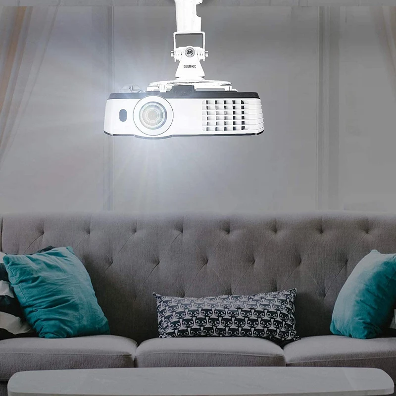 Duronic Projector Mount PB07XB | Bracket Fixing for Ceiling | 10kg Capacity | Multi-Fit Projector Bracket| Heavy Duty | Fittings Included | Rotate 360 °, Swivel 180 °, Tilt 180° for Easy Projection Set-up