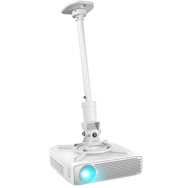 Duronic Projector Mount PB08XL | Extra Long Bracket Fixing for Ceiling | 10kg Capacity | Multi-Fit Projector Bracket | Heavy Duty | Fittings Included | Rotate 360°, Swivel 180°, Tilt 180° for Easy Projection Set-up