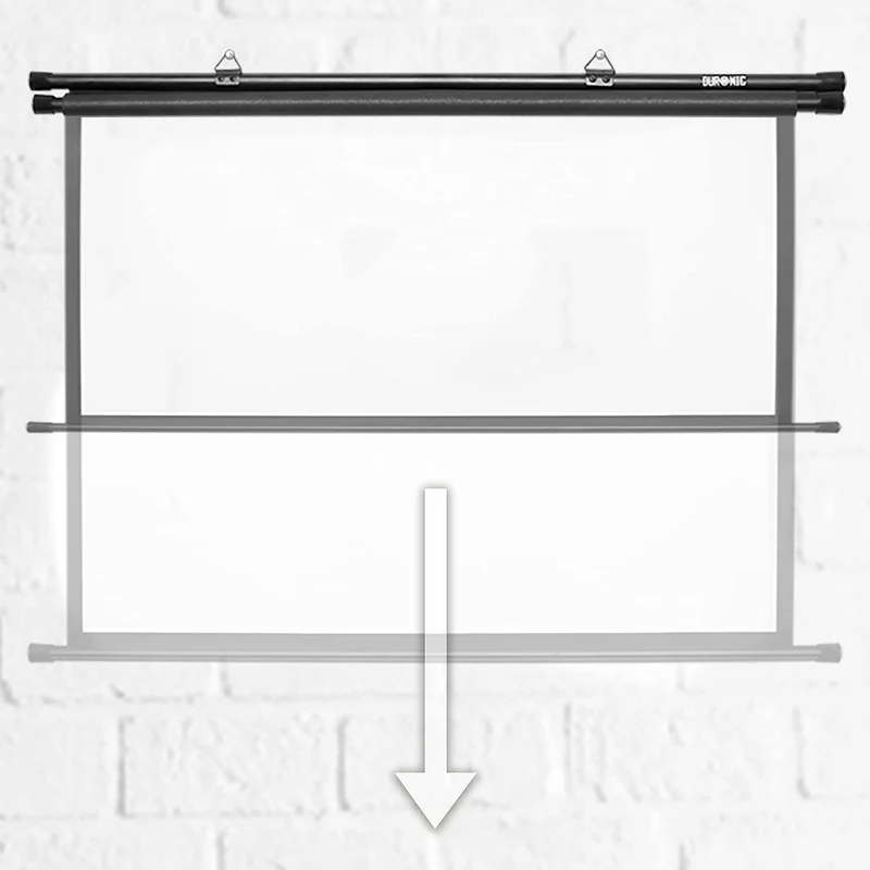Duronic BPS70 4:3 Projektor-Leinwand, Beamer-Leinwand 70 Zoll, Heimkino mit 4K Full HD 3D, Rollo-Leinwand 1.0 Gain, Projektorleinwand für Wandmontage, Filmnacht, Videoleinwand für Büro Schulen