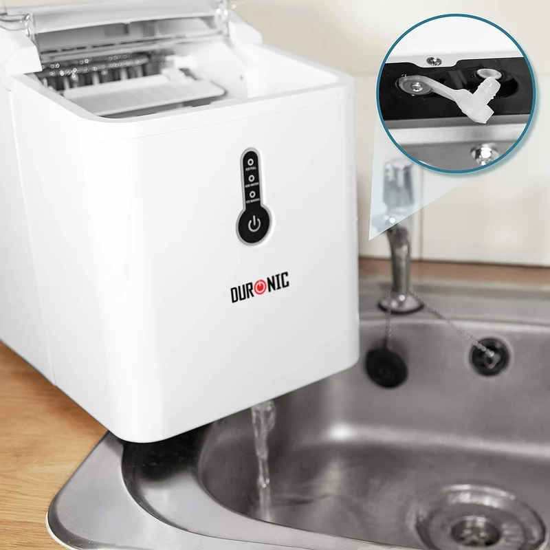 Duronic ICM120 Automatische Eiswürfelmaschine | 9 Eiswürfel in 7-9 min | 1,5 L Wassertank | Bis zu 12 kg pro 24 Stunden | 600 g Kapazität | Eismaschine 120W | Eiswürfelbereiter