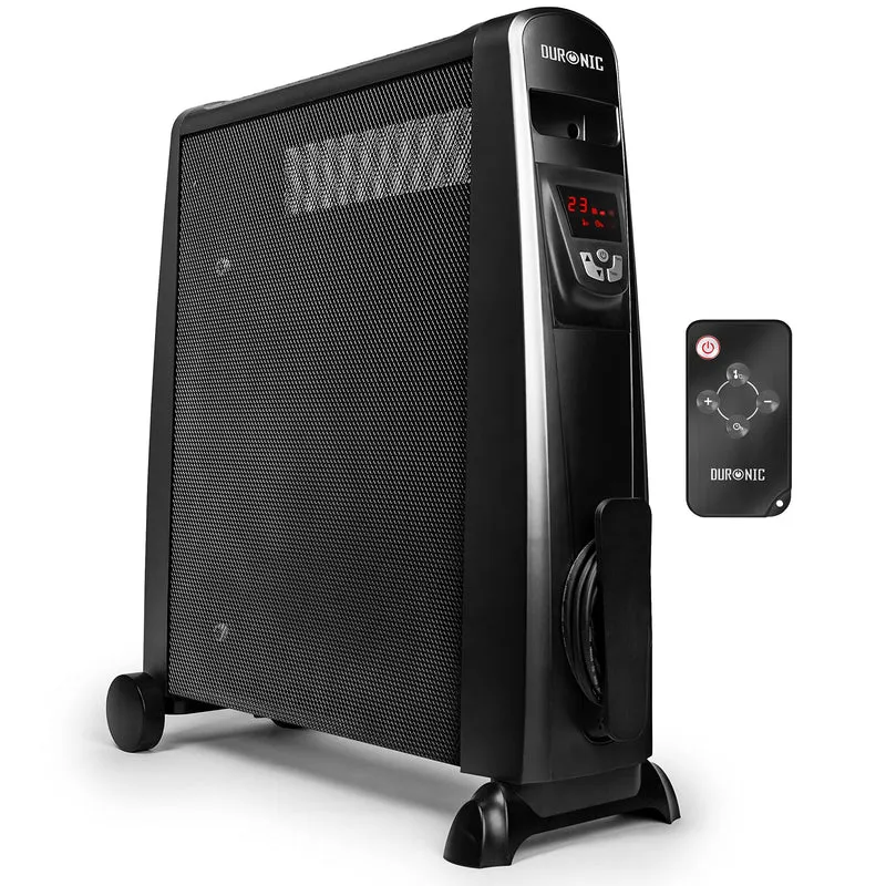 Duronic Electric Heater HV102 BK Oil Free Convection Heaters, Micathermic Panel Heaters with Remote, Portable Mica Panel Heater for Heating up Homes, Bedrooms, Offices & Garage Spaces