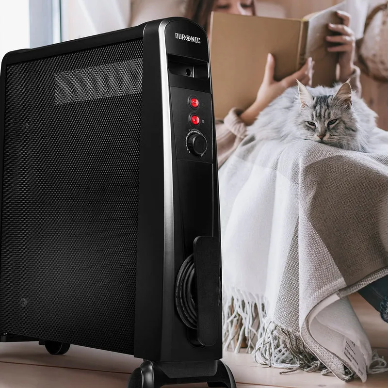 Duronic Electric Heaters HV101 BK Oil Free Convection Heater 2500W Micathermic Panel Heater Portable Mica Heater Electrical Heaters for Heating Up Homes, Bedrooms, Offices & Garage Spaces