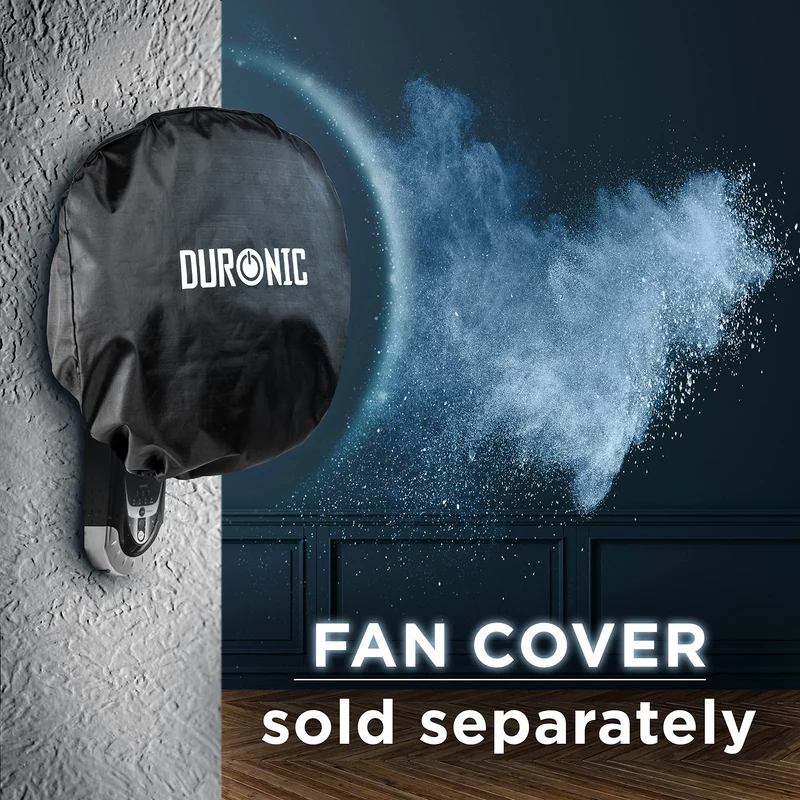 Duronic Wall Fan FN55 BK Wall Mounted Fans with Remote Control, 16 Inch 3 Speeds, Timer, Black Fan Oscillating Head with 5 Blades for Ultimate Air Cooling For Home, Office
