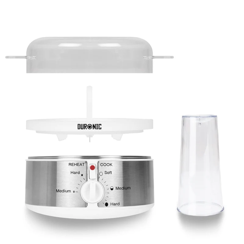 Duronic Electric Egg Boiler EB35 WE Steamer for Eggs 350W Automatic Egg Boiler Electronic Omelette Maker Poacher for 7 Soft, Medium & Hard Boiled Eggs