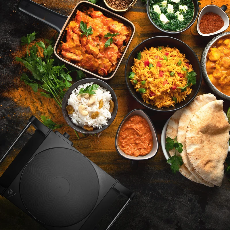 Duronic Hot Plate HP1 BK 1500W Single Electric Hob with Handles Cast Iron Induction Stove Portable Burner Rings Black Steel Hot Plates for Home Kitchen Camping Cooking