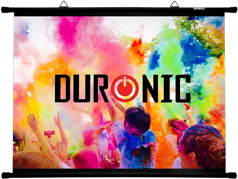 Duronic Bar Projector Screen BPS90 / 43 Wall Mountable 90” Projection Screens for Home Office School Matte White Movie Screen with 4:3 Aspect Ratio for Movie Nights Home Cinemas Office Presentations