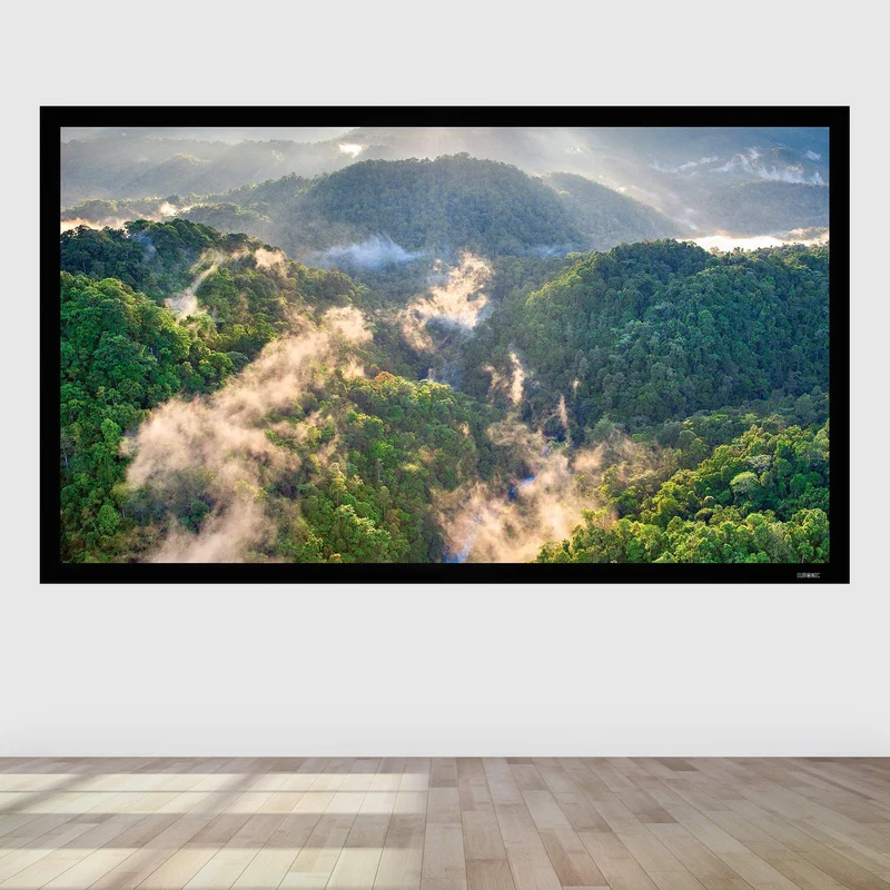 Duronic FFPS133 Leinwand | 16:9 Beamer Screen | 133 Zoll | 306 x 166 cm | Projektorleinwand für Wandmontage | Heimkino mit 4K Full HD 3D | Projektionsleinwand für Gaming, Büro, Präsentationen, Schule