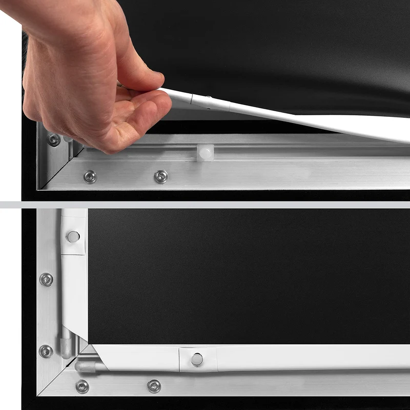 Duronic FFPS150 Leinwand | 16:9 Beamer Screen | 150 Zoll | 332 x 186 cm | Projektorleinwand für Wandmontage | Heimkino mit 4K Full HD 3D | Projektionsleinwand für Gaming, Büro, Präsentationen, Schule