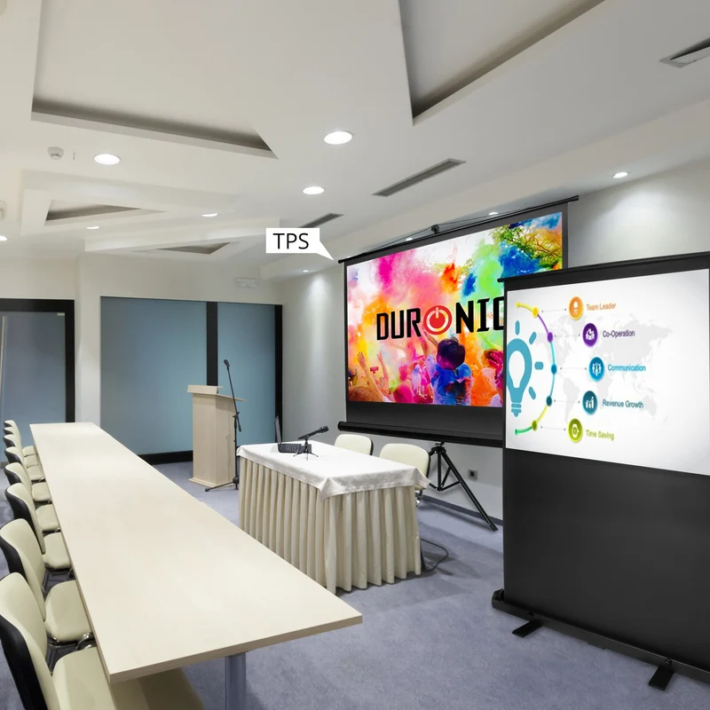 Duronic FPS60 Leinwand, 60 Zoll mobile Kofferleinwand mit 122 cm x 91 cm, 4:3 Heimkino mit 4K Full HD 3D, Projektionsleinwand für Beamer, Gain 1.0, Beamerleinwand für Büro und Präsentationen