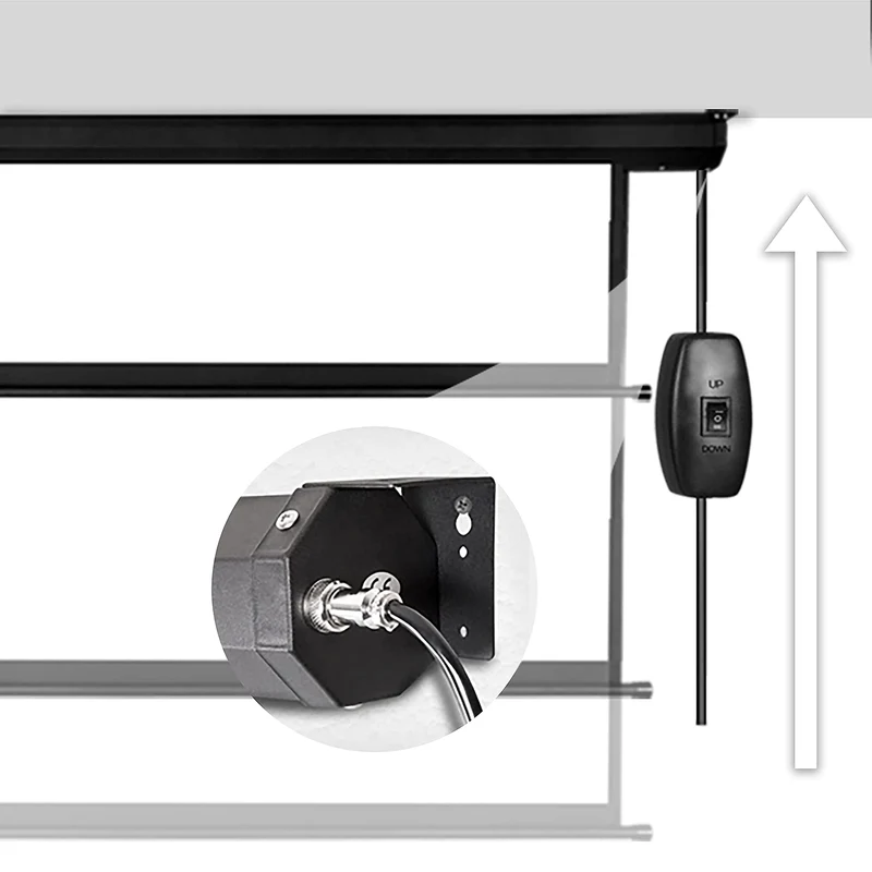 Duronic EPS80 Leinwand | 79 Zoll Rollo mit 163 x 122 cm | 4:3 Heimkino mit 4K Full HD 3D | Projektionsleinwand für Decken- und Wandmontage | Gain 1.0 | Beamerleinwand mit Motor für Fernbedienung