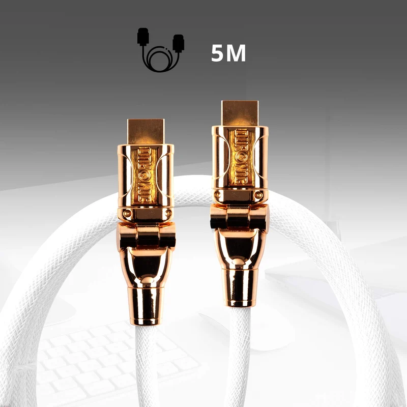Duronic HDMI Cable HDC01 - 5 Metre HDMI Goldspec Version 1.4 High Speed HDMI Cable - Premium 24K Gold Plated 1080p HDMI to HDMI Tilt/Swivel Lead