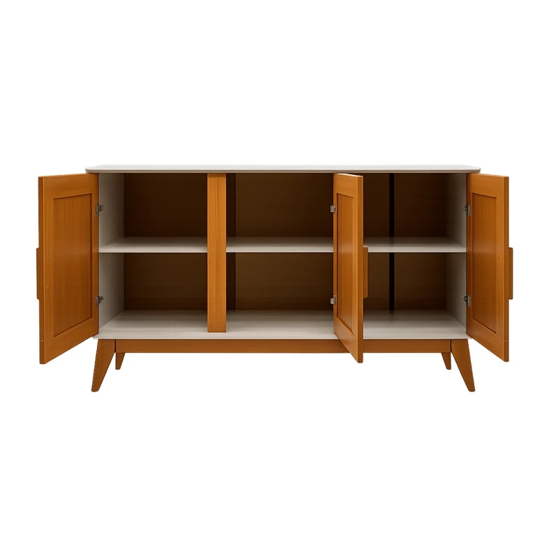 Tokoa Mesa Auxiliar con 3 Puertas 130cm Off White (48434)