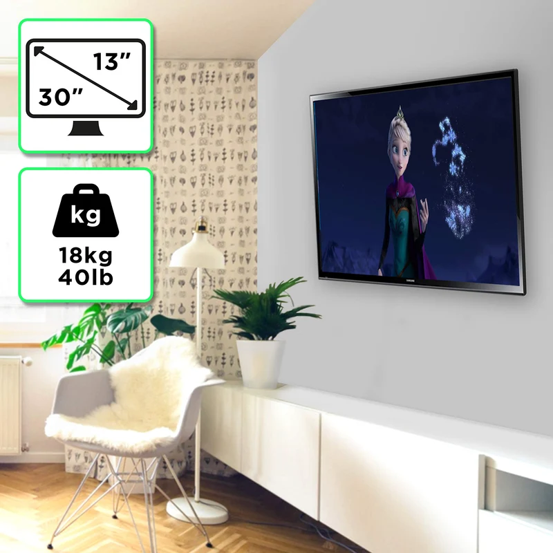 Duronic TV Bracket, TVB1120 Cantilever Wall Mount Television Screen, Tilting Action, For Flat Screen LCD / LED / OLED / QLED (TVB1120)