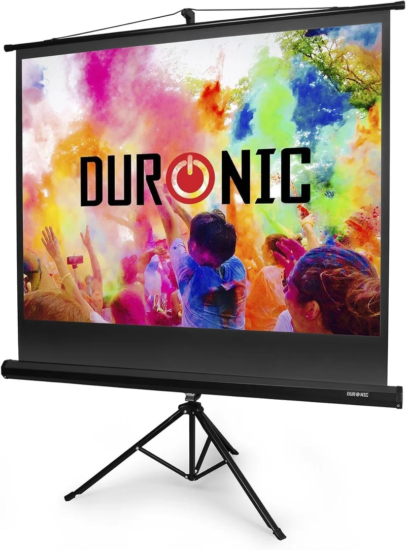 Duronic Tripod Projector Screen TPS86/43 86 Inch Standing Portable Movie Video Projection Screens 4:3 for School Office Home Cinema Theatre with Stand