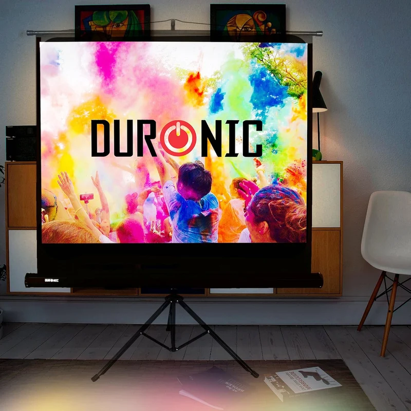 Duronic Tripod Projector Screen TPS86/43 86 Inch Standing Portable Movie Video Projection Screens 4:3 for School Office Home Cinema Theatre with Stand