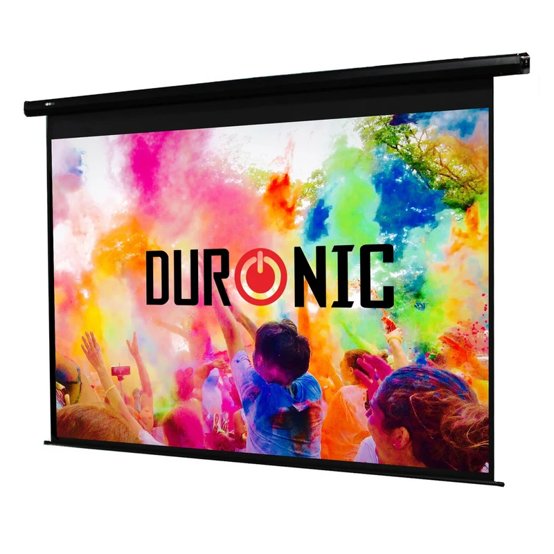 Duronic EPS133 /169 Electric XXL Projector Screens 133” Movie Projection Screen with 16:9 Aspect Ratio Motorised Matte White Screen for Projectors Remote Control Display Screens for Home Cinema Office