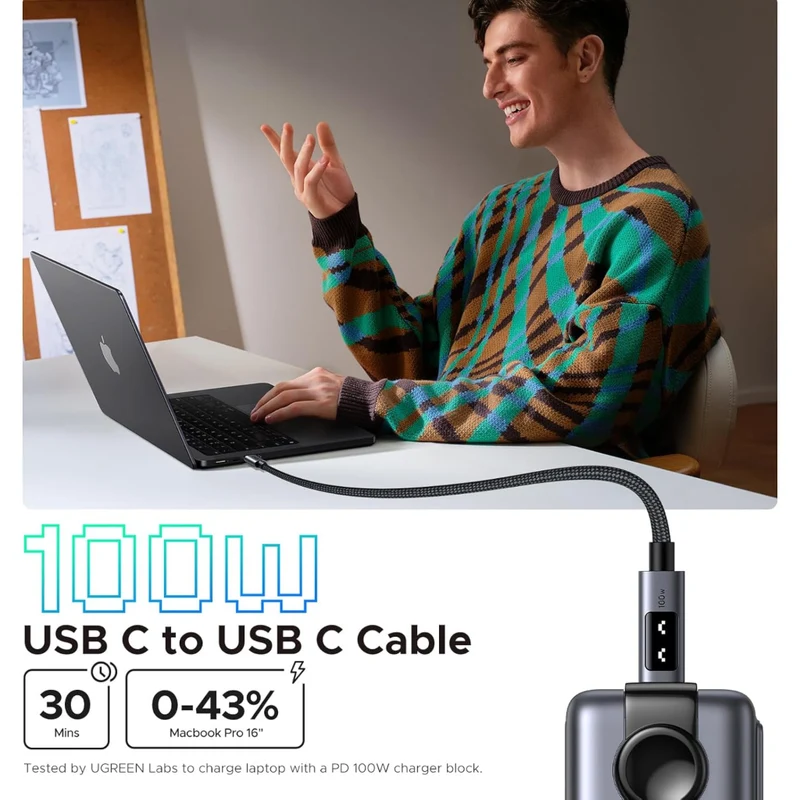 Ugreen Cable Uno Carga Rápida USB-C a USB-C 100W L509 2m
